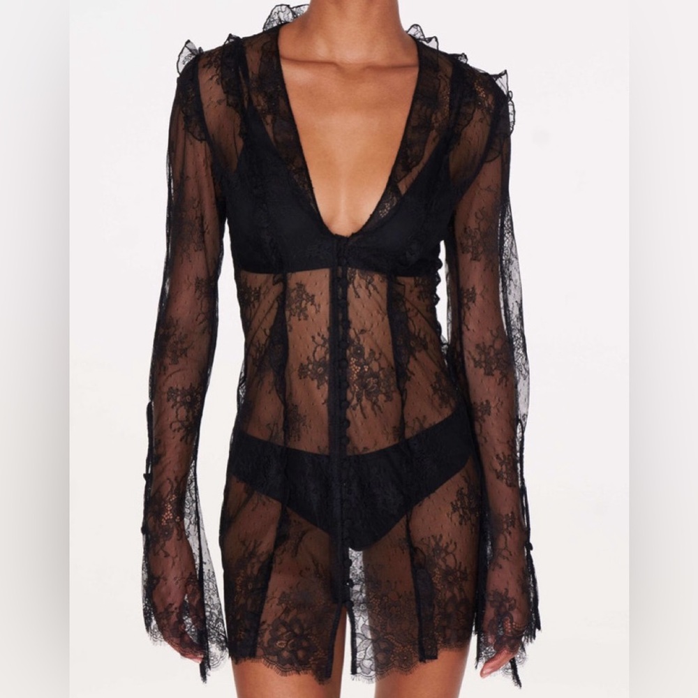 Rat & Boa Luana Black Lace Mini Dress